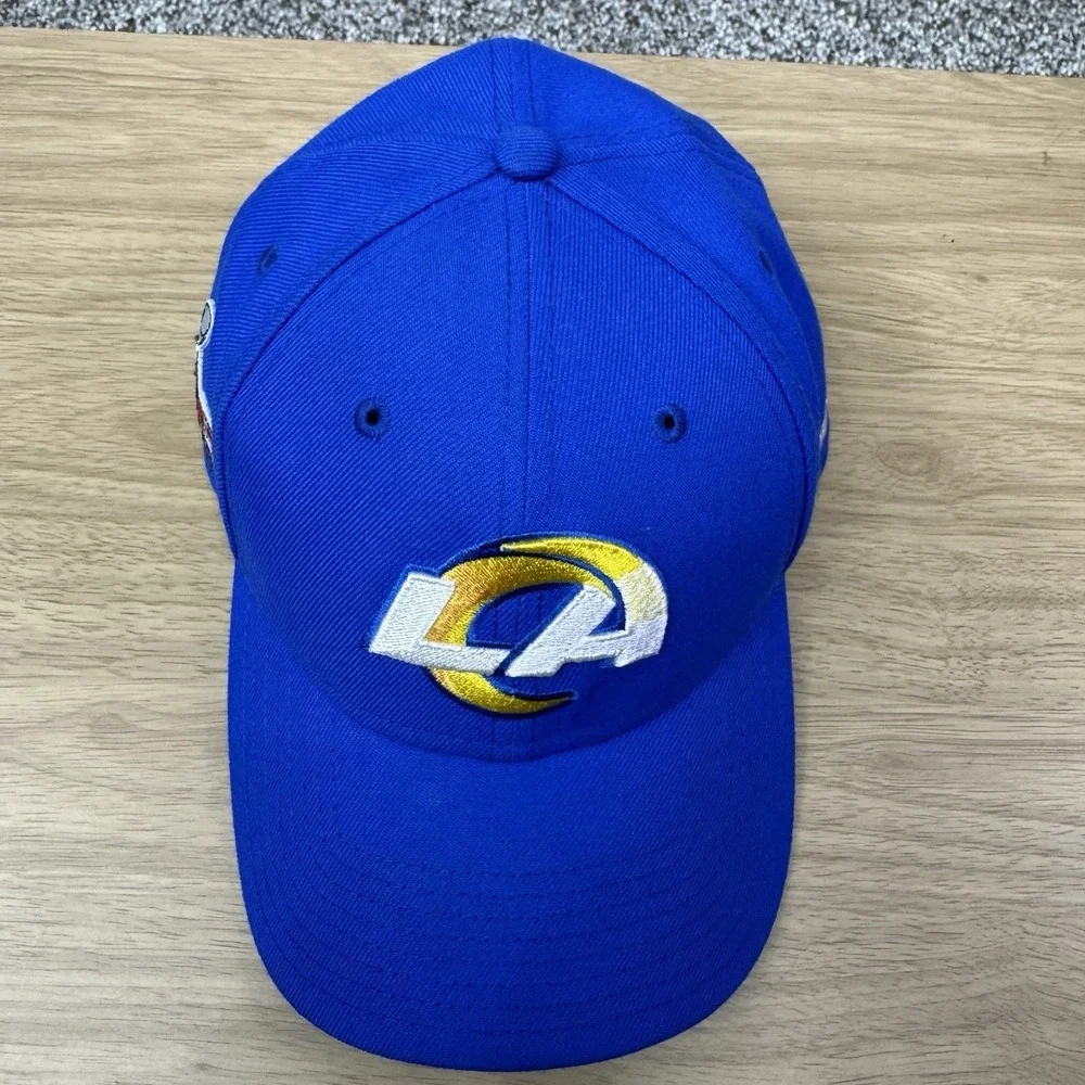 LA Rams Hat Cap Strap Back Blue‎ Super Bowl LVI Patch Adult Unisex NFL Football